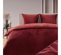 Blumtal Housse de Couette 140x200 cm Cashmere-Touch Peluche - Housse de Couette Oeko-TEX Certifiée 140x200 + Taie d'oreiller 80x80 2X - Housse de Couette Polaire Microfibre Rouge