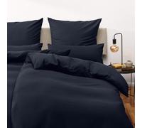 Blumtal linge de lit 140x200cm + taie d'oreiller 65x65cm - Microfibre Bed Sheets 140x200cm - 2pcs set linge de lit bleu foncé