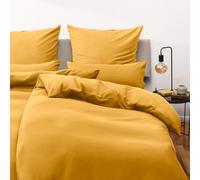Blumtal Housse de Couette 155x200 + taie d'oreiller 50x80cm- Parure de lit 155x200 certifié Oeko-TEX - Jaune