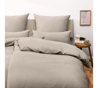 Blumtal Housse de Couette 155x200 + taie d'oreiller 50x80cm- Parure de lit 155x200 certifié Oeko-TEX - Taupe