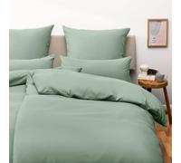 Blumtal Housse de Couette 155x200 + taie d'oreiller 50x80cm- Parure de lit 155x200 certifié Oeko-TEX - Vert d'été