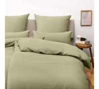 Blumtal Housse de Couette 155x200 + taie d'oreiller 50x80cm- Parure de lit 155x200 certifié Oeko-TEX - Vert Olive