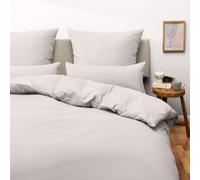 Blumtal Housse de Couette 155x220 + taie d'oreiller 80x80cm- Parure de lit 155x220 certifié Oeko-TEX -Gris Clair de Lune