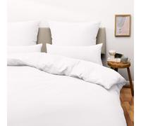 Blumtal Housse de Couette 200x200 + taie d'oreiller 40x80cm- Parure de lit 200x200 certifié Oeko-TEX -Blanc