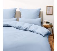 Blumtal Housse de Couette 200x200 + taie d'oreiller 40x80cm- Parure de lit 200x200 certifié Oeko-TEX -Bleu Clair