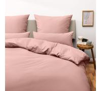 Blumtal Housse de Couette 220x220 + taie d'oreiller 40x70cm- Parure de lit 220x220 certifié Oeko-TEX - Rouge Aurore