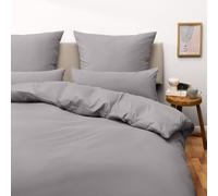 Blumtal Housse de Couette 220x240 cm + 2X taie d'oreiller 65x65 cm - Parure de lit 220x240 certifié Oeko-TEX - Gris