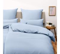 Blumtal Housse de Couette 2X 135x200 + taie d'oreiller 40x80- Parure de lit 2X 135x200 certifié Oeko-TEX - Bleu Clair