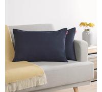 Blumtal Housse de Coussin 40x60 cm canape - Lot de 2 - Housse Coussin 40x60 cm en Chenille Douce avec Fermeture éclaire cachée - Protection décorative certifiée Oeko-Tex - Lavage Facile - Bleu foncé