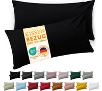 Blumtal Housse de coussin 40x80 cm en lot de 2 douce - Housse de coussin 40x80 cm - 40x80 cm noir