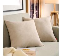 Blumtal Housse de Coussin 45x45 cm canape - Lot de 2 - Housse Coussin 45x45 cm en Chenille Douce avec Fermeture éclaire cachée - Protection décorative certifiée Oeko-Tex - Lavage Facile - en Taupe