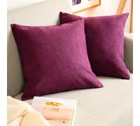 Blumtal Housse de Coussin 45x45 cm canape - Lot de 2 - Housse Coussin 45x45 cm en Chenille Douce avec Fermeture éclaire cachée - Protection décorative certifiée Oeko-Tex - Lavage Facile - en Violet