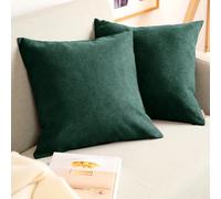 Blumtal Housse de Coussin 50x50 cm canape - Lot de 2 - Housse Coussin 50x50 cm en Chenille Douce avec Fermeture éclaire cachée - Protection décorative certifiée Oeko-Tex - Lavage Facile - en Vert