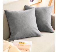 Blumtal Housse de Coussin 50x50 cm canape - Lot de 2 - Housse Coussin 50x50 cm en Chenille Douce avec Fermeture éclaire cachée - Protection décorative certifiée Oeko-Tex - Lavage Facile - en Gris