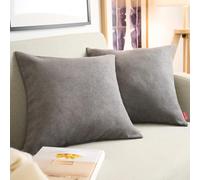 Blumtal Housse de Coussin 50x50 cm canape - Lot de 2 - Housse Coussin 50x50 cm en Chenille Douce avec Fermeture éclaire cachée - Protection décorative certifiée Oeko-Tex - Lavage Facile - Anthracite