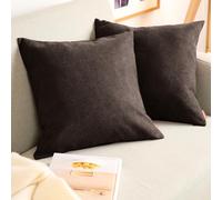 Blumtal Housse de Coussin 60x60 cm canape - Lot de 2 - Housse Coussin 60x60 cm en Chenille Douce avec Fermeture éclaire cachée - Protection décorative certifiée Oeko-Tex - Lavage Facile - en Marron