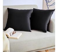Blumtal Housse de Coussin canape - Lot de 2 - Housse Coussin 30x50 - Housses de Coussins décoratifs Velours - Housse de Coussin 30x50 - Housses de Coussins canapé certifiées Oeko-Tex - Couleur Noir
