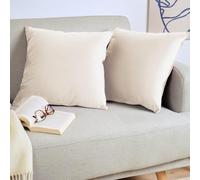 Blumtal Housse de Coussin canape - Lot de 2 - Housse Coussin 30x50 - Housses de Coussins décoratifs Velours - Housse de Coussin 30x50 - Housses de Coussins canapé certifiées Oeko-Tex - Couleur crème