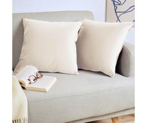 Blumtal Housse de Coussin canape - Lot de 2 - Housse Coussin 30x50 - Housses de Coussins décoratifs Velours - Housse de Coussin 30x50 - Housses de Coussins canapé certifiées Oeko-Tex - Couleur crème