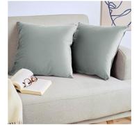 Blumtal Housse de Coussin canape - Lot de 2 - Housse Coussin 45x45 - Housses de Coussins décoratifs Velours - Housse de Coussin 45x45 - Housses de Coussins canapé certifiées Oeko-Tex - Couleur Gris
