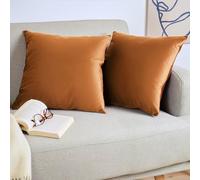 Blumtal Housse de Coussin canape - Lot de 2 - Housse Coussin 45x45 - Housses de Coussins décoratifs Velours - Housse de Coussin 45x45 - Housses de Coussins canapé certifiées Oeko-Tex - en Citrouille