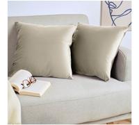 Blumtal Housse de Coussin canape - Lot de 2 - Housse Coussin 50x50 - Housses de Coussins décoratifs Velours - Housse de Coussin 50x50 - Housses de Coussins canapé certifiées Oeko-Tex - en Taupe