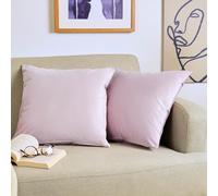 Blumtal Housse de Coussin canape - Lot de 2 - Housse Coussin 50x50 - Housses de Coussins décoratifs Velours - Housse de Coussin 50x50 - Housses de Coussins canapé certifiées Oeko-Tex - en Vieux Rose