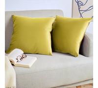 Blumtal Housse de Coussin canape - Lot de 2 - Housse Coussin 60x60 - Housses de Coussins décoratifs Velours - Housse de Coussin 60x60 - Housses de Coussins canapé certifiées Oeko-Tex - Vert Olive