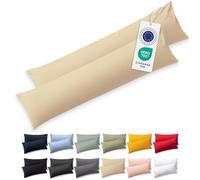 Blumtal Housse d'oreiller pour dormeurs latéraux 40 x 145 (Lot de 2 Housses) - Crème - 100% Coton, certifié Oeko-Tex, Housse d'oreiller pour dormeurs latéraux avec Fermeture éclair