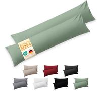 Blumtal Housse Oreiller Dormeur Latéral 40x145 cm Lot de 2 - Microfibre Certifiée Oeko-TEX, Bord Replié, Extra Douce, Lavable en Machine - Vert