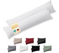 Blumtal Housse Oreiller Dormeur Latéral 40x145 cm Lot de 2 - Microfibre Certifiée Oeko-TEX, Bord Replié, Extra Douce, Lavable en Machine - Blanc