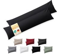 Blumtal Housse Oreiller Dormeur Latéral 40x145 cm Lot de 2 - Microfibre Certifiée Oeko-TEX, Bord Replié, Extra Douce, Lavable en Machine - Noir