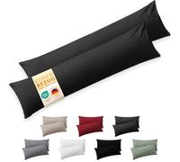 Blumtal Housse Oreiller Dormeur Latéral 40x145 cm Lot de 2 - Microfibre Certifiée Oeko-TEX, Bord Replié, Extra Douce, Lavable en Machine - Anthracite