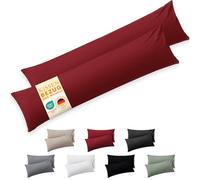Blumtal Housse Oreiller Dormeur Latéral 40x145 cm Lot de 2 - Microfibre Certifiée Oeko-TEX, Bord Replié, Extra Douce, Lavable en Machine - Rouge