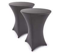 Blumtal housse stretch pour table ronde extensible - nappe mange debout Ø 70-75 cm - lot de 1 - housse extensible pour table haute mange debout - avec élastiques - lavable en machine - anthracite