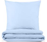 Blumtal linge de lit 135x200cm + taie d'oreiller 80x80cm - Microfibre Bed Sheets 135x200cm - 2pcs ensemble linge de lit bleu clair