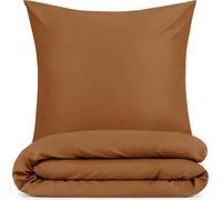 Blumtal linge de lit 155x200cm + taie d'oreiller 50x80cm - Microfibre Bed Sheets 155x200cm - 2pcs set linge de lit Brown
