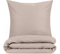 Blumtal linge de lit 155x220cm + taie d'oreiller 50x80cm - Microfibre Bed Sheets 155x220cm - 2pcs set linge de lit taupe