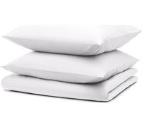 Blumtal linge de lit 190x200cm + 2x taies d'oreiller 40x70cm - Microfibre Bed Sheets 190x200cm - 3-pièces de linge de lit blanc