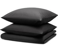 Blumtal linge de lit 200x200cm + 2x taies d'oreiller 40x80cm - Microfibre Bed Sheets 200x200cm - 3-pièces de linge de lit gris foncé