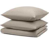 Blumtal linge de lit 200x200cm + 2x taies d'oreiller 40x80cm - Microfibre Bed Sheets 200x200cm - 3-pièces de linge de lit Taupe
