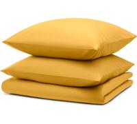 Blumtal linge de lit 240x220cm + 2x taies d'oreiller 40x70cm - Microfibre Bed Sheets 240x220cm - 3-pièces de linge de lit jaune