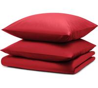 Blumtal linge de lit 240x220cm + 2x taies d'oreiller 40x80cm - Microfibre Bed Sheets 240x220cm - 3-pièces de linge de lit rouge