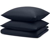Blumtal linge de lit 260x240cm + 2x taies d'oreiller 40x70cm - Microfibre Bed Sheets 260x240cm - 3-pièces de linge de lit bleu foncé