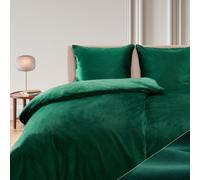 Blumtal literie 140x200 & 2x 80x80cm Cashmere-Touch peluche en vert foncé