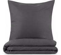 Blumtal Literie 140x200cm + taie d'oreiller 65x65cm - Microfibre Bed Sheets 140x200cm - 2pcs set linge de lit gris foncé