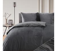 Blumtal literie 200x200 & 2x 80x80cm Cashmere-Touch peluche en gris foncé