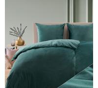 Blumtal literie 200x200 & 2x 80x80cm Cashmere-Touch peluche en pétrole