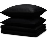 Blumtal Literie 2x 135x200cm + 2x taies d'oreiller 40x80cm - Microfibre Bed Sheets 135x200cm - Set de 4 draps de lit noir