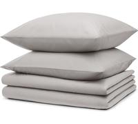 Blumtal literie 2x 135x200cm + 2x taies d'oreiller 40x80cm - Microfibre Bed Sheets 135x200cm - Set de 4 draps gris clair